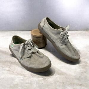 Sanuk Sneakers Men 10 Vagabond Lace Shoes Tan Canvas Comfort Casual Walking